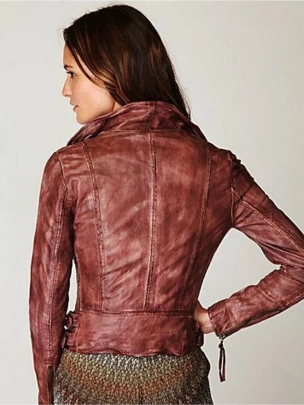 Free People Muubaa Distressed Leather Moto Biker Jacket 4| Indie Coastal Cowgirl - Picture 16 of 16